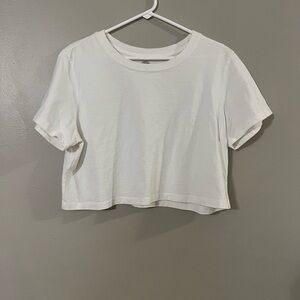 Urban Outfitters White Cropped Crewneck Tee